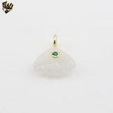 (1-2226-4) Gold Plated-  Milky Quartz Shell Pendant.