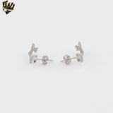 (2-3128) 925 Sterling Silver - Star Zircon Stud Earrings.