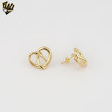 (1-1207) Gold Laminate - Heart Shape Stud Earrings - BGF