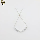 (2-0323) Plata de Ley 925 - Pulsera de Circón Ajustable de 4,5 mm.
