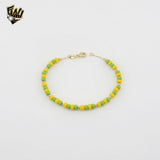 (1-0690) Laminado de Oro - Pulseras de Cuentas de Orula de 4.5mm - BGF