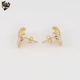 (1-1207-2) Gold Laminate -Tear Drop Shape Stud Earrings - BGF