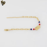 (1-0557-1) Gold Laminate - 3.5mm Paper Clip USA Bracelet - 7" - BGF