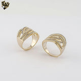 (1-3142) Gold Laminate - Zircon Crossed Ring - BGO