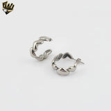 (4-2149) Stainless Steel - Half Heart Hoops.