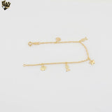 (1-0512) Gold Laminate - Sea Charms Balls Bracelet - 7" - BGF