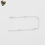 (2-0303) 925 Sterling Silver - 1.5mm Ball Bracelet - 7"