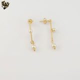 (1-1231) Laminado de Oro - Pendientes Largos Flecha - BGF