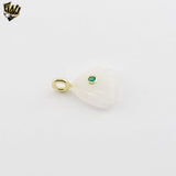 (1-2226-4) Gold Plated-  Milky Quartz Shell Pendant.