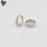 (4-0078) Acero inoxidable - Anillo para hombre con circonitas talladas.