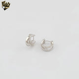 (2-4187) 925 Sterling Silver - Zircon Hoops.