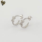 (2-4221) 925 Sterling Silver - Open Dainty X Huggies.