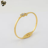 (MBRA-23-X) Stainless Steel - Zircon Bee Bangle.