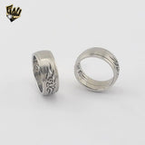 (4-0026) Stainless Steel - Carved Ring.