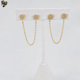 (1-1246-3) Gold Laminate - Double Piercing Sun Earrings - BGF