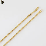 (1-1621) Laminado de oro - Cadena de eslabones de cuerda de 3 mm - BGF