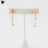 (1-1223-6) Gold Laminate -  Sea Long Earrings - BGF