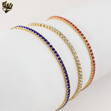 (MBRA-25-9) Gold Laminate - Elastic Tennis Bracelet - BGF