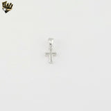 (2-1181) 925 Sterling Silver - Zircon Cross Pendant.
