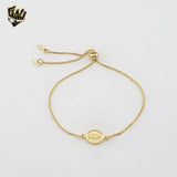 (MBRA-25) Gold Laminate -  Adjustable Bracelet - BGF