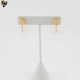 (1-1217-1) Pendientes de oro laminado con circonitas - BGO