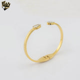 (MBRA-22-W) Acero inoxidable - Brazalete abierto con forma de serpiente.