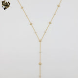(4-7038) Stainless Steel - Tie Zircon Stars Necklace - 16".