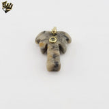 (1-2473-3) Gold Plated-  Agate Palm Tree Pendant.