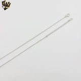 (2-66023) 925 Sterling Silver - 1mm Link with Cross Multicolor Necklace 16"
