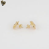 (1-1216-1) Laminado Oro - Pendientes Largos Circonitas - BGF