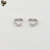 (2-4207) 925 Sterling Silver - Zircon Heart Huggies.