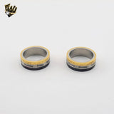 (4-0078) Acero inoxidable - Anillo para hombre con circonitas talladas.