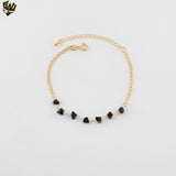 (1-0740) Pulsera de cuentas multicolores laminadas en oro de 6 mm - 19 cm - BGF