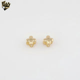 (1-2933-3) Laminado de oro - Aros de medio borde con circonita - BGF
