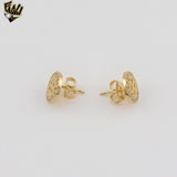(1-1197-3) Gold Laminate - Stud Zircon Flower Earrings - BGF