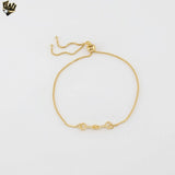 (MBRA-26) Gold Laminate -Adjustable Horse Stirrup Bracelet - BGF