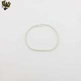 (sv-kb-01) 925 Sterling Silver - 1mm Double Curb Link Bracelet 7".
