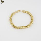 (1-60009) Gold Plated- 8mm Curb Link Bracelet - 8"