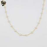 (1-6097-2) Gold Laminate - Flower Pearl Necklace - BGF