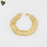 (1-0824) Gold Laminate - 14mm Coin Bracelet - 7.5" - BGO