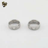 (4-0078) Acero inoxidable - Anillo para hombre con circonitas talladas.