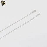 (2-66005) Plata de ley 925 - Collar de corazón con eslabones Rolo de 1,5 mm - 16"