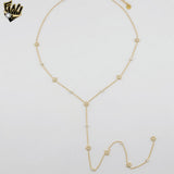(4-7038) Stainless Steel - Tie Zircon Stars Necklace - 16".