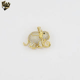 (1-2090) Gold Laminate - Zircon Elephant Pendant - BGO