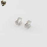 (2-4187) 925 Sterling Silver - Zircon Hoops.