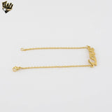 (4-4256) Acero inoxidable - Brazalete con placa de eslabones curvos de 10 mm - 8,5"