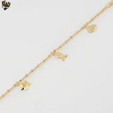 (1-0512) Gold Laminate - Sea Charms Balls Bracelet - 7" - BGF