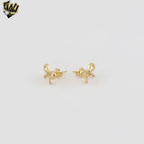 (1-1162-3) Laminado de Oro - Aretes de Corazón - BGF