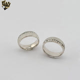 (4-0078) Acero inoxidable - Anillo para hombre con circonitas talladas.