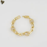 (1-60095) Gold Plated - 9mm Paper Clip Bracelet - 7.5"